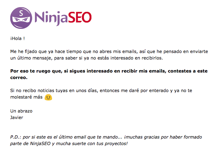 ejemplo email despedida original