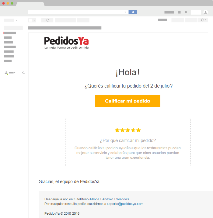 Email Transaccional de Feedback